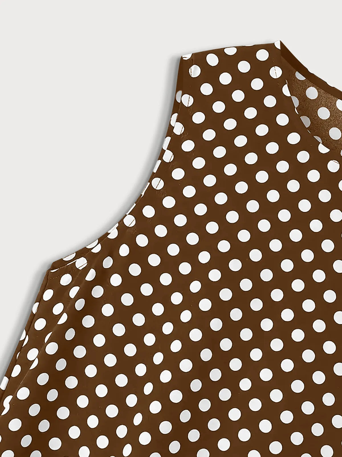 Polka Dots Zipper Round Neck A-line Dress