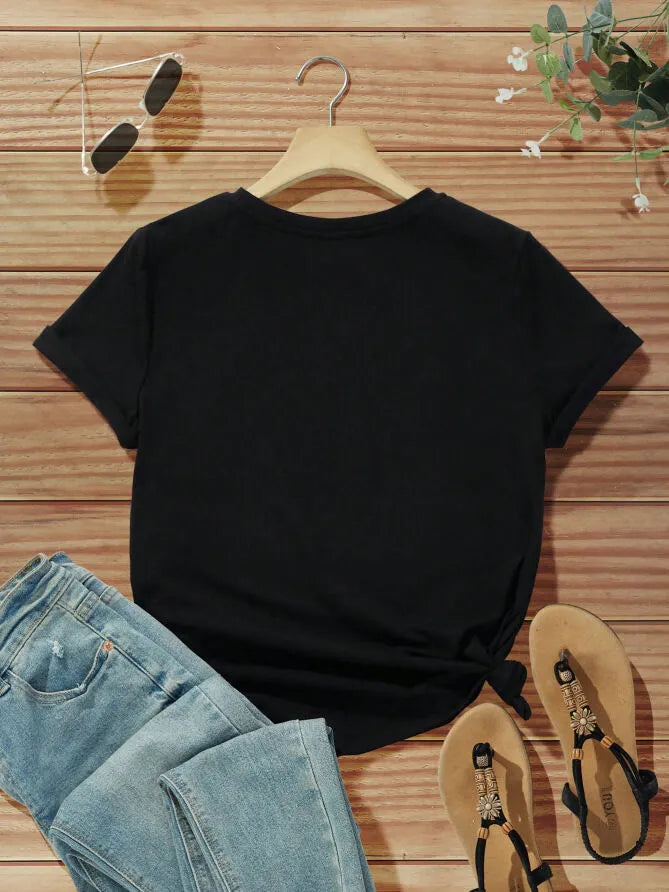 Harvest Festival Pumpkin Print Round Neck T-shirt
