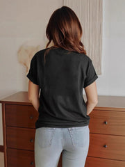 Harvest Festival Print Pumpkin Round Neck T-shirt