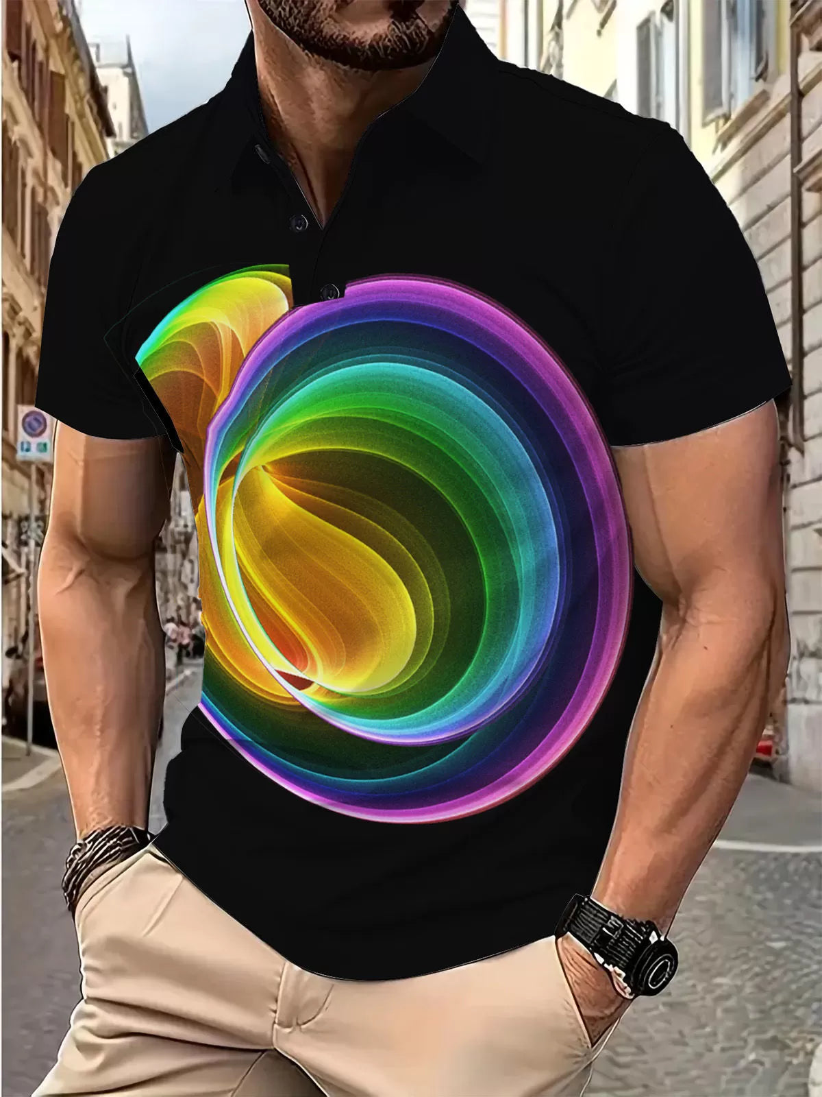 Rainbow Lapel Polo