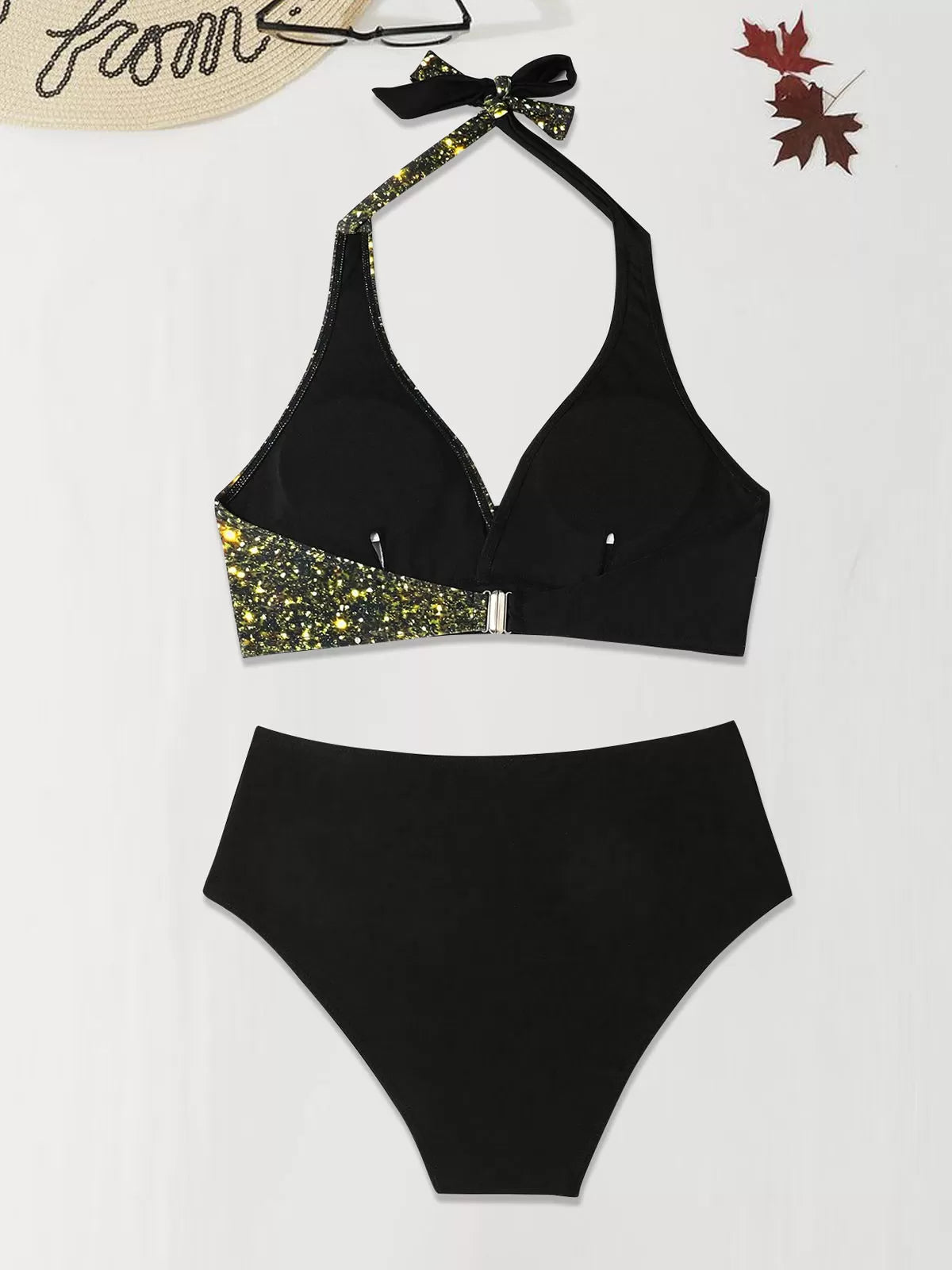 Random Print Bow Low Rise Bikini 