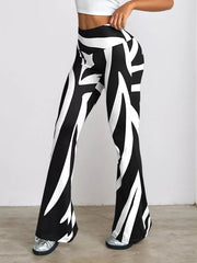 Random Print High Rise Pants
