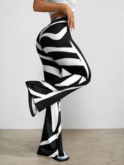 Random Print High Rise Pants