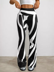 Random Print High Rise Pants