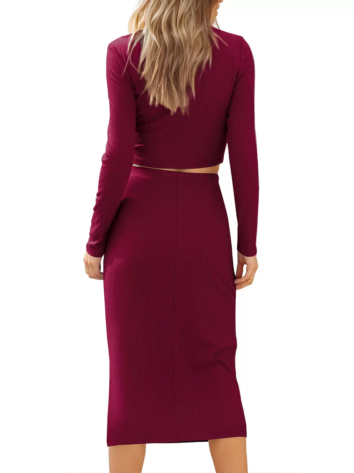 Round Neck Long Sleeve T-shirt & Skirt