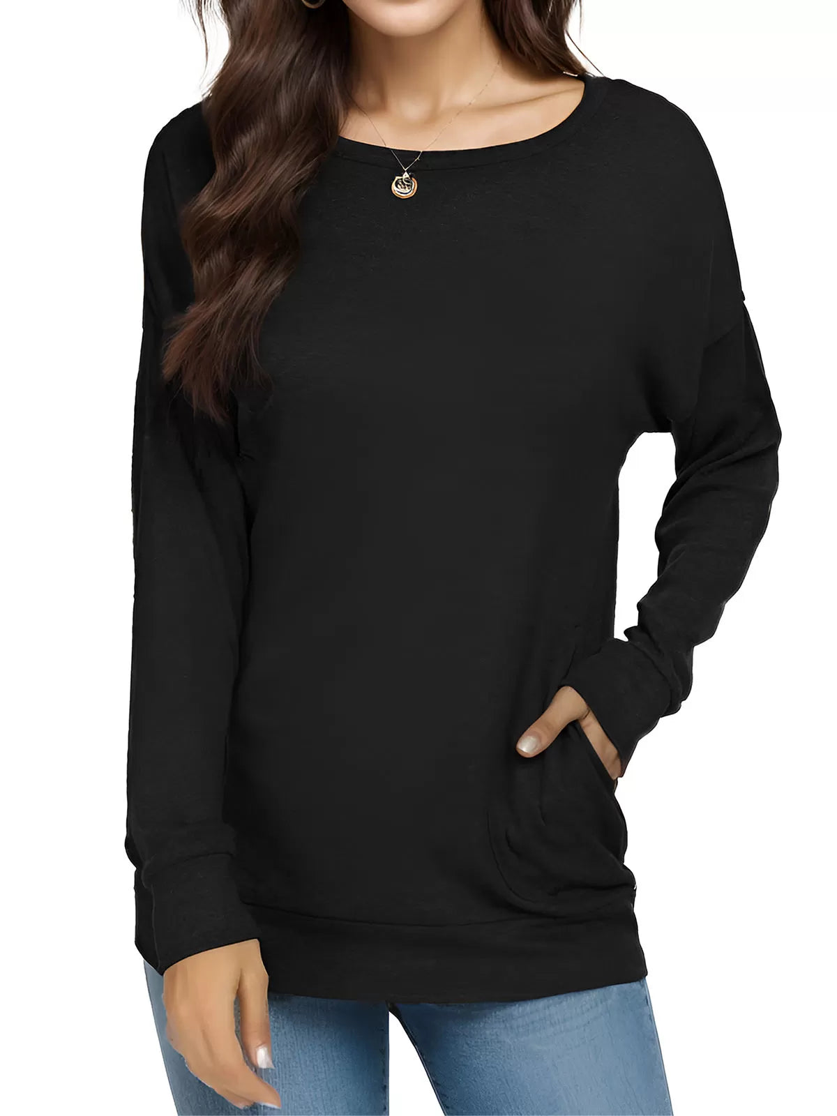 Round Neck Long Sleeve Sweatshirt