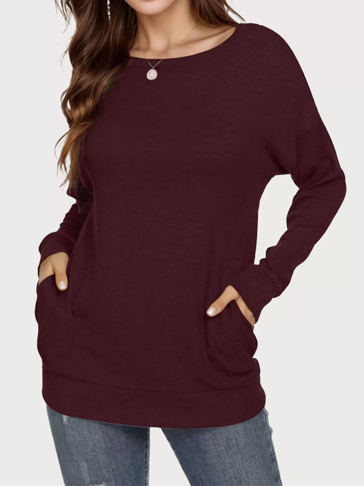 Round Neck Long Sleeve Sweatshirt