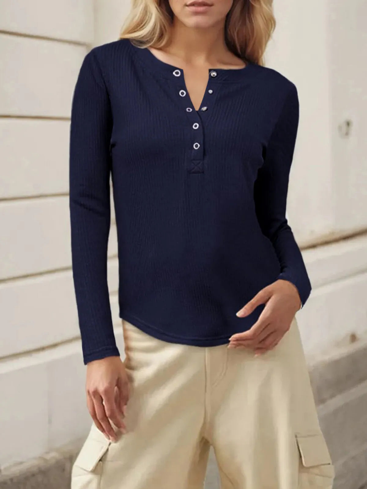 Round Neck Regular Long Sleeve T-shirt