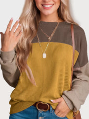 Round Neck Regular Long Sleeves Knit Sweater