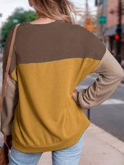 Round Neck Regular Long Sleeves Knit Sweater