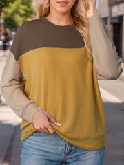 Round Neck Regular Long Sleeves Knit Sweater