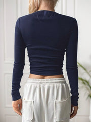 Round Neck Regular Sleeve Long Sleeve T-shirt
