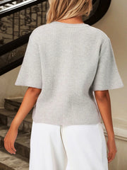 Round Neck Regular Sleeve Short Sleeve Sweater