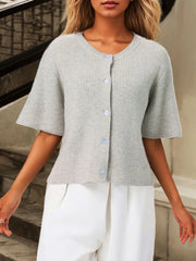 Round Neck Regular Sleeve Short Sleeve Sweater