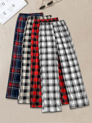 4-Pack Scottish Plaid Woven Fabric Long Pajama Bottom
