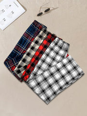 4-Pack Scottish Plaid Woven Fabric Long Pajama Bottom