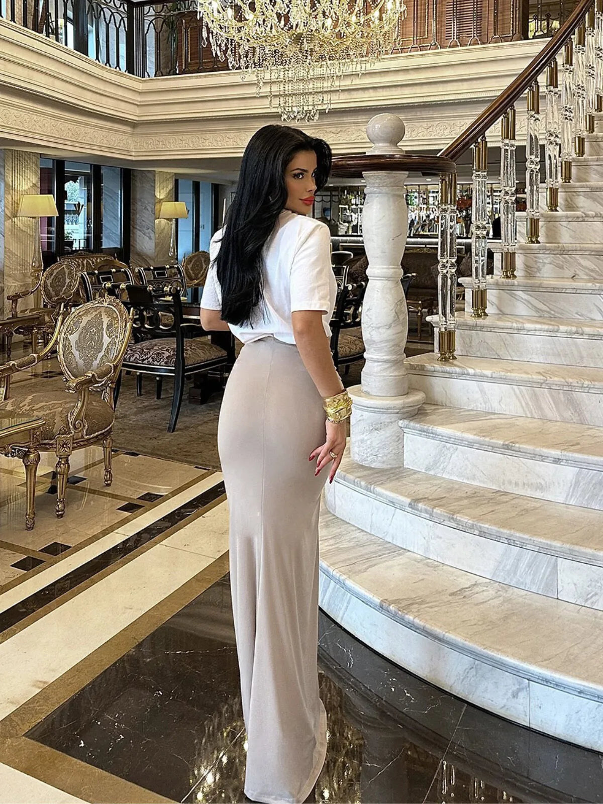 Sexy Split Slim Elegant Party Floor-Length Skirt 