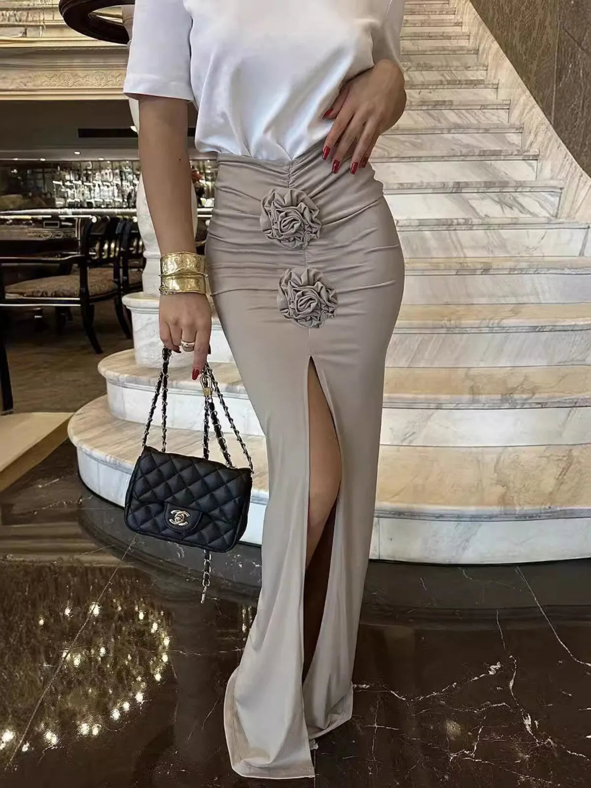 Sexy Split Slim Elegant Party Floor-Length Skirt 