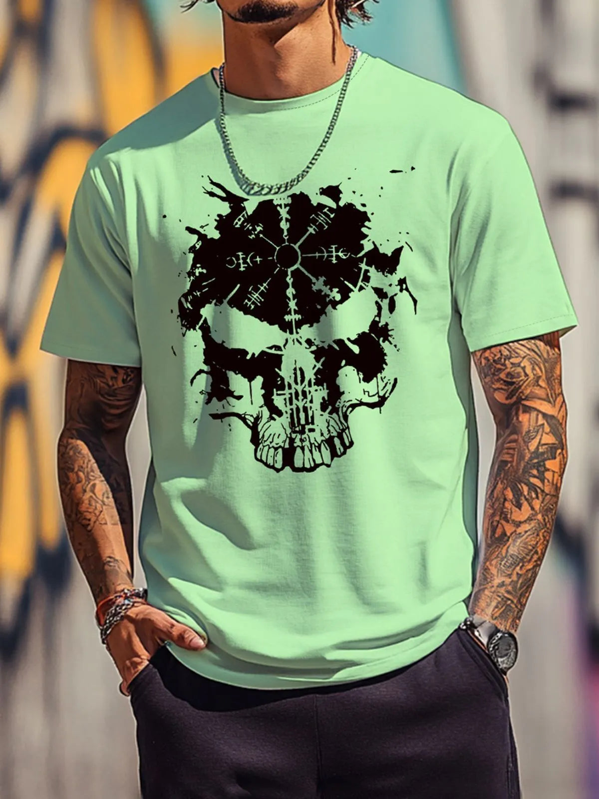 Skeleton Print Casual Regular T-shirt