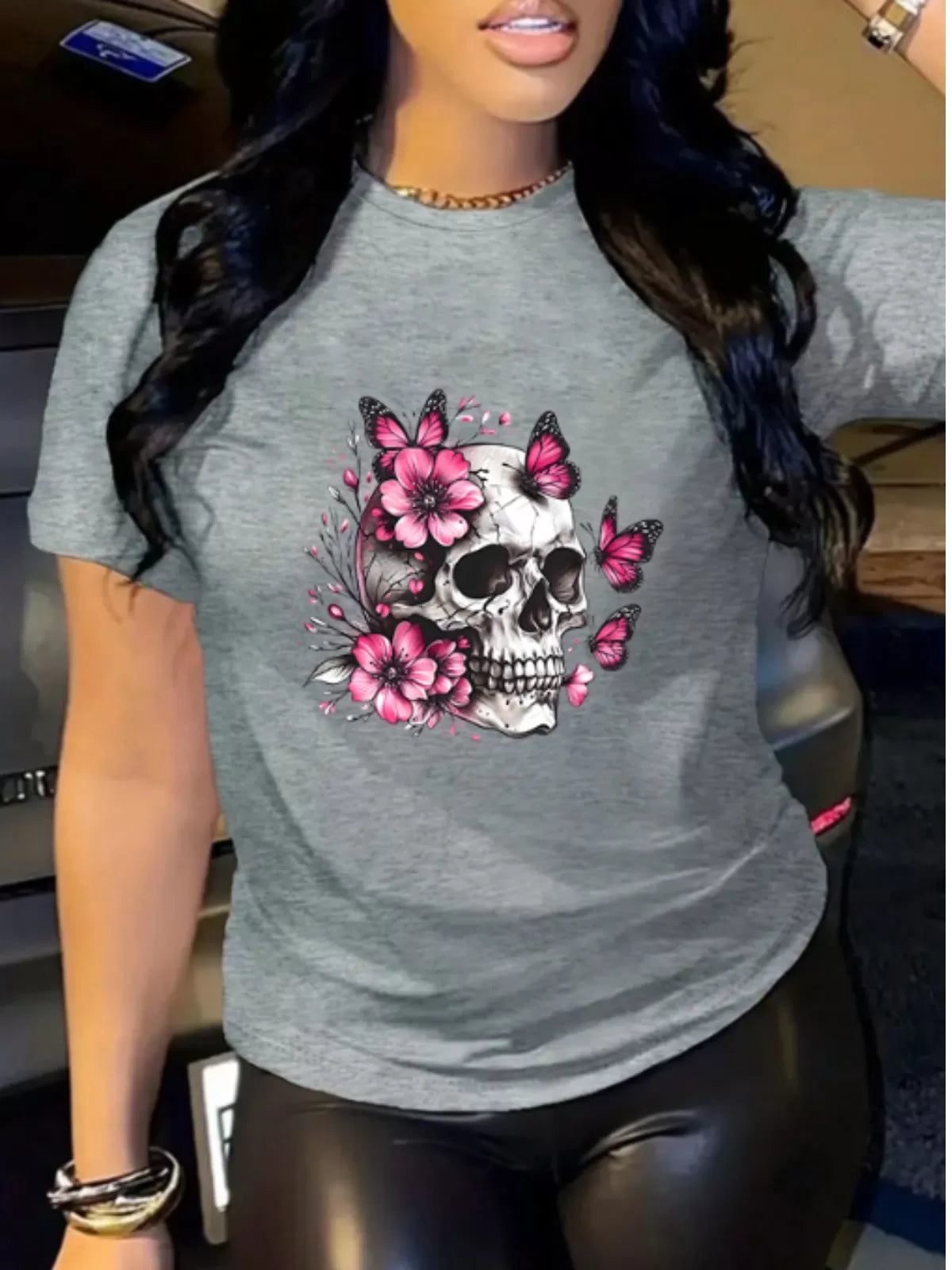 Skeleton Round Neck Regular Short Sleeve Regular T-shirt