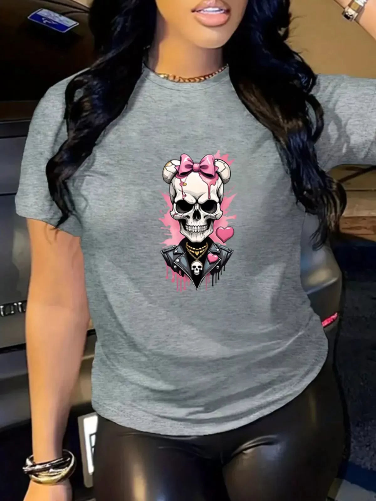 Skeleton Round Neck Regular Sleeve Short Sleeve Regular T-shirt