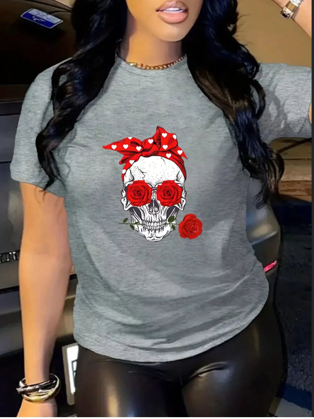 Skeleton Round Neck Regular Sleeve Short Sleeve Regular T-shirt