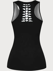Skeleton Floral Scoop Sleeveless Tank Tee Dress