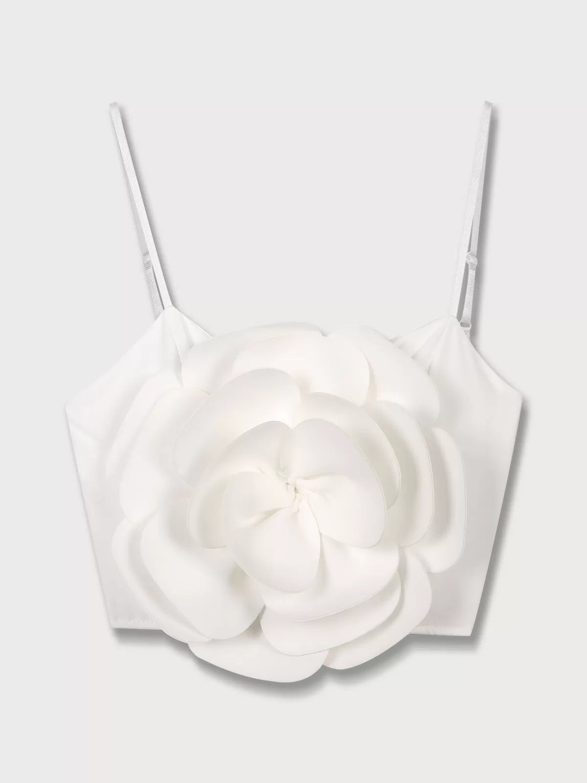 Solid 3D Flower Spaghetti Strap Cami