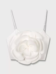 Solid 3D Flower Spaghetti Strap Cami