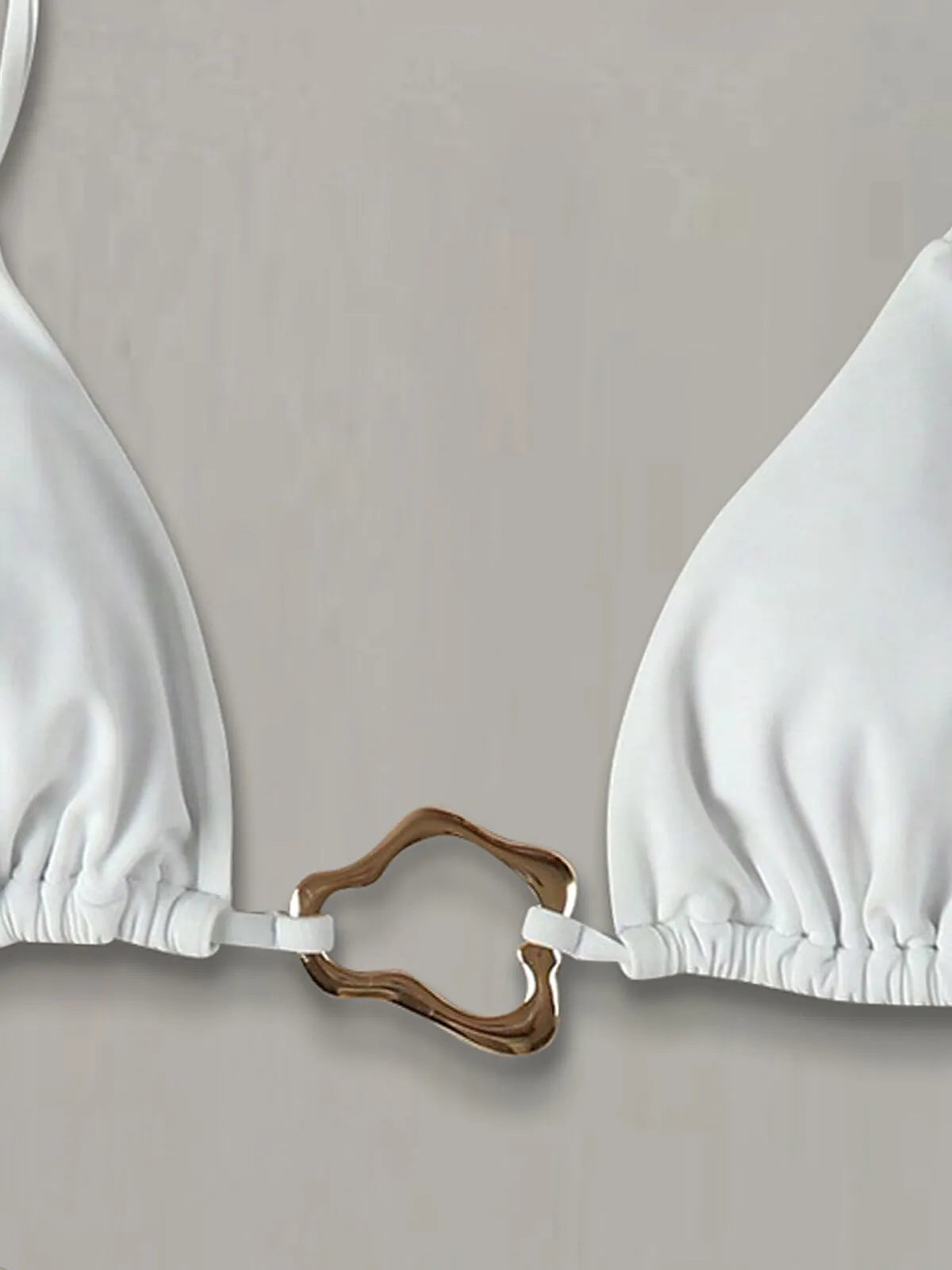 Solid 3D Medium Rise Spaghetti Strap Bikini