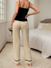 Solid Sleeveless Cami Pajama Pants Set