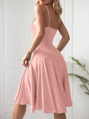 Solid Spaghetti Strap Sleeveless Nightgown