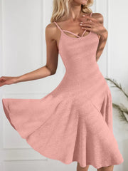 Solid Spaghetti Strap Sleeveless Nightgown