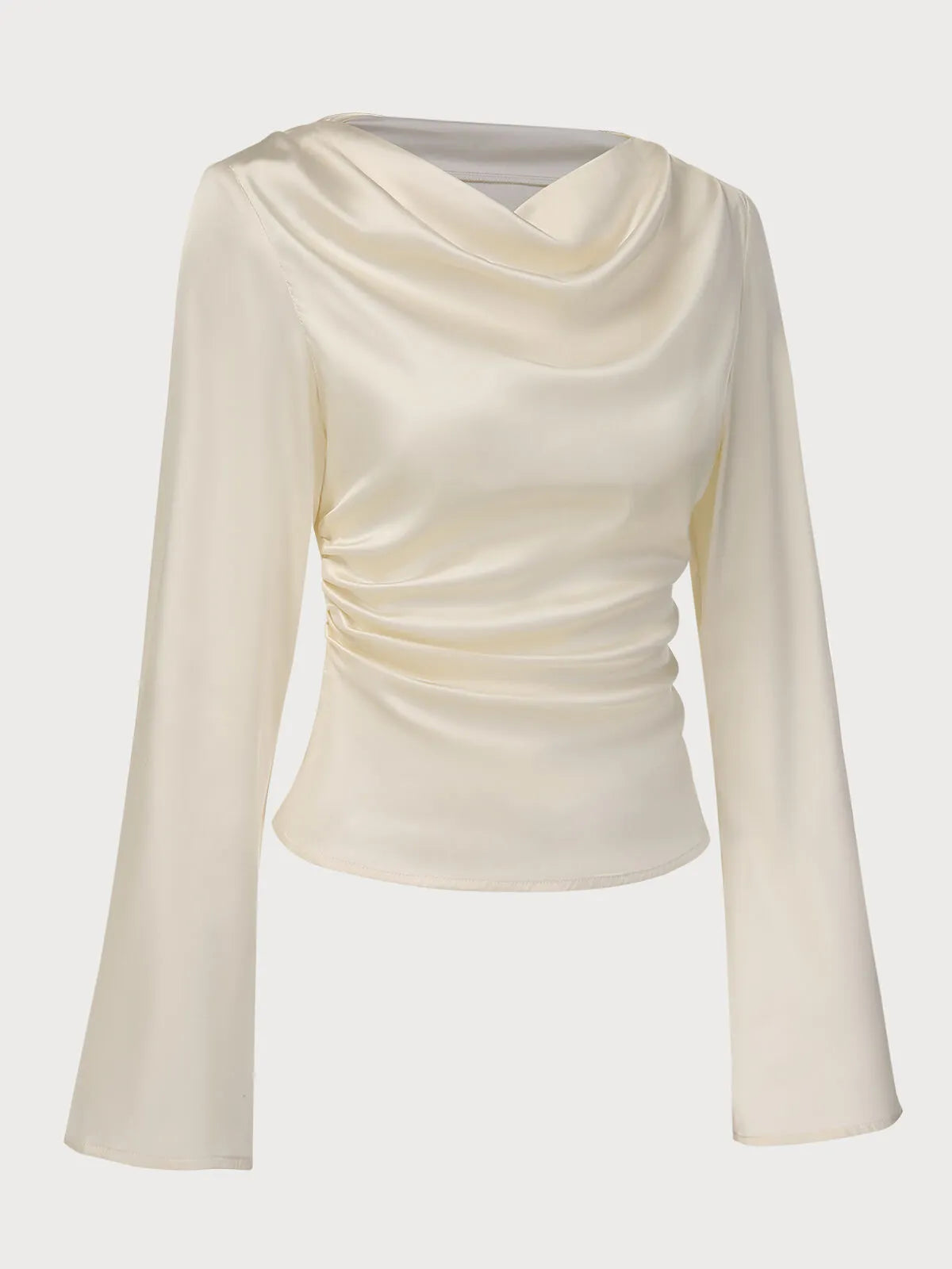 Solid Asymmetrical Round Neck Flare Regular Blouse