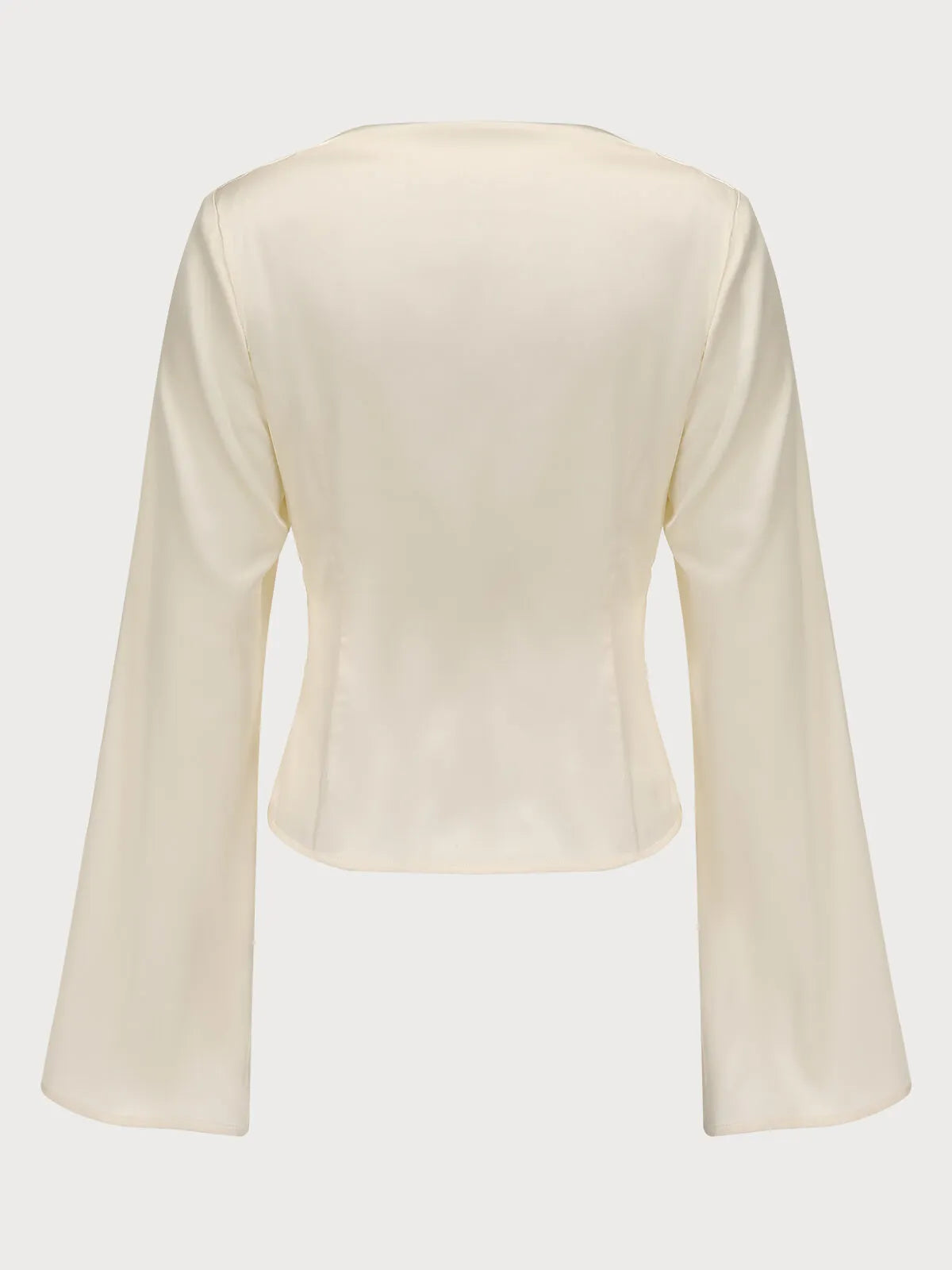 Solid Asymmetrical Round Neck Flare Regular Blouse