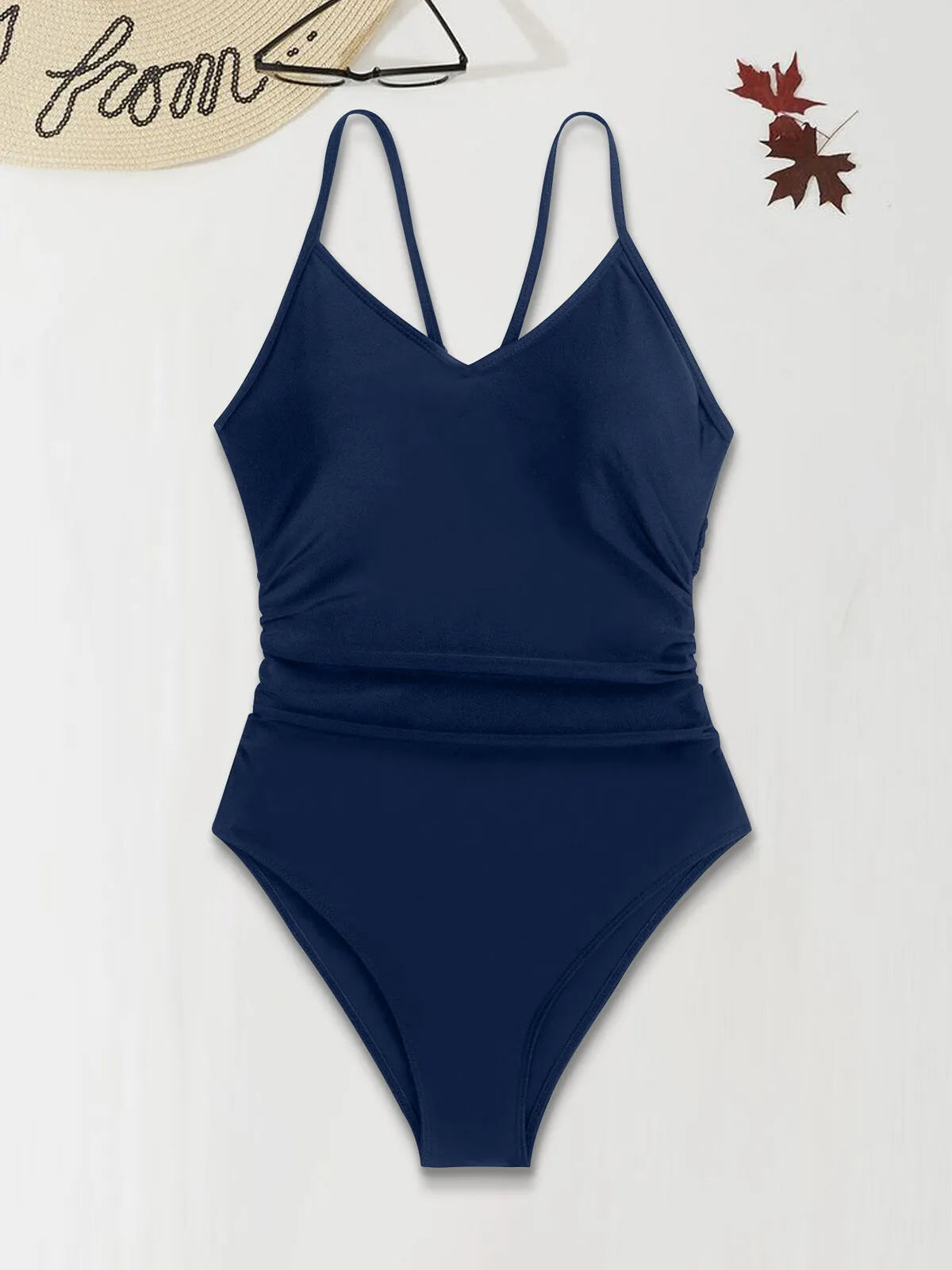 Solid Backless High Rise One-piece