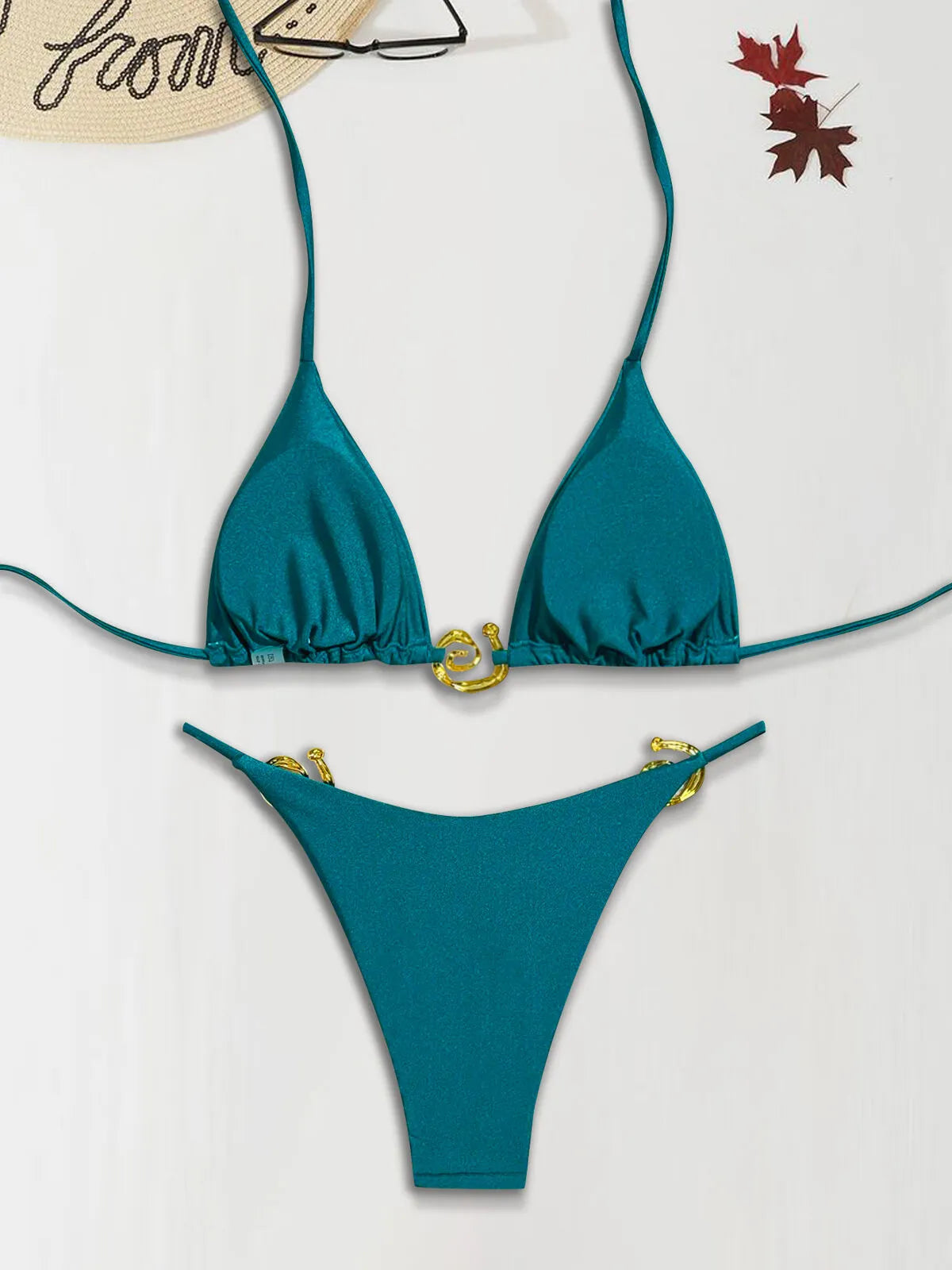 Solid Backless Low Rise Bikini