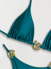 Solid Backless Low Rise Bikini