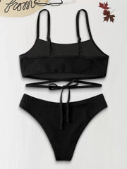 Solid Backless Low Rise Bikini