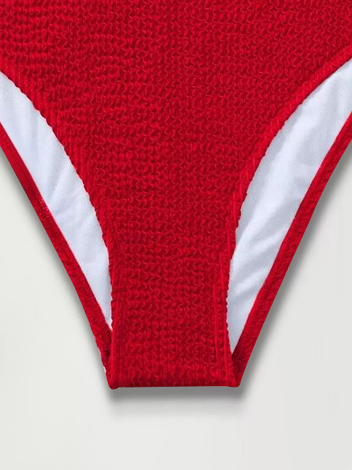 Solid Backless Medium Rise One Shoulder Bikini