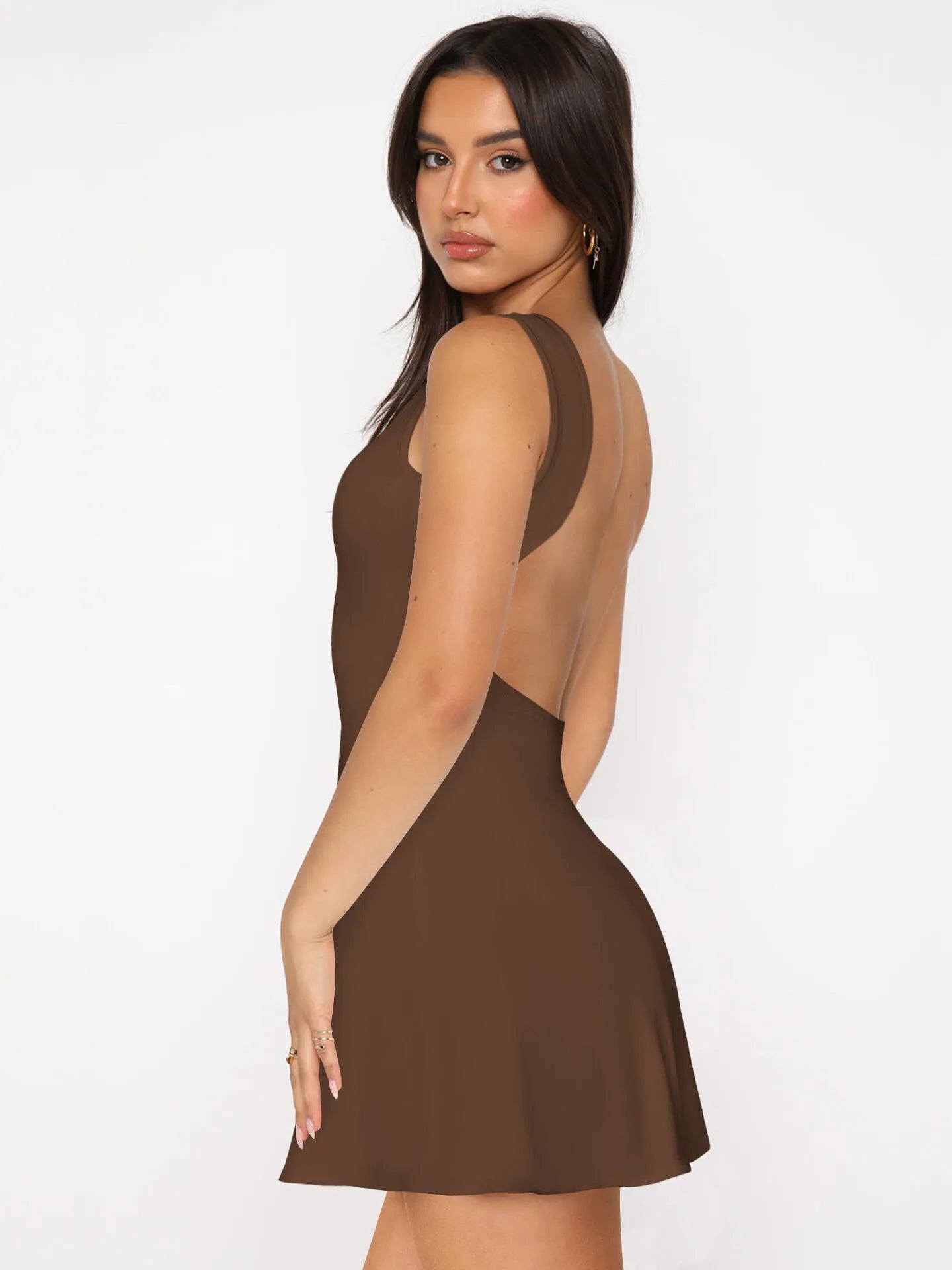 Solid Sexy Date Backless Charming A-line Dress