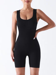 Solid Backless Square Neck High Rise Bodysuits