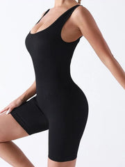 Solid Backless Square Neck High Rise Bodysuits