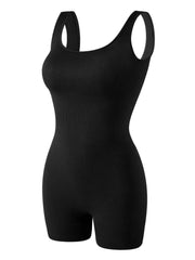 Solid Backless Square Neck High Rise Bodysuits