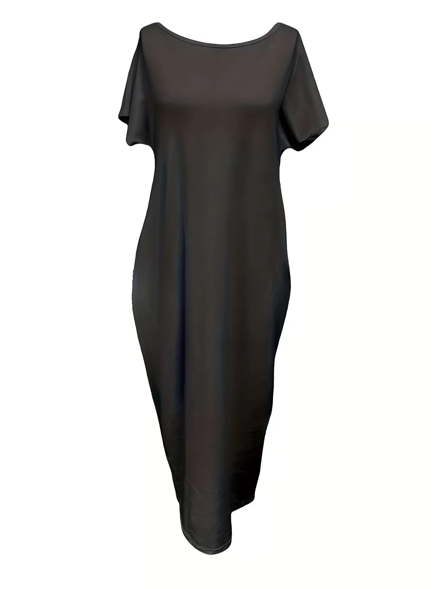 Solid Batwing Sleeve Casual Comfy Baggy Nightgown