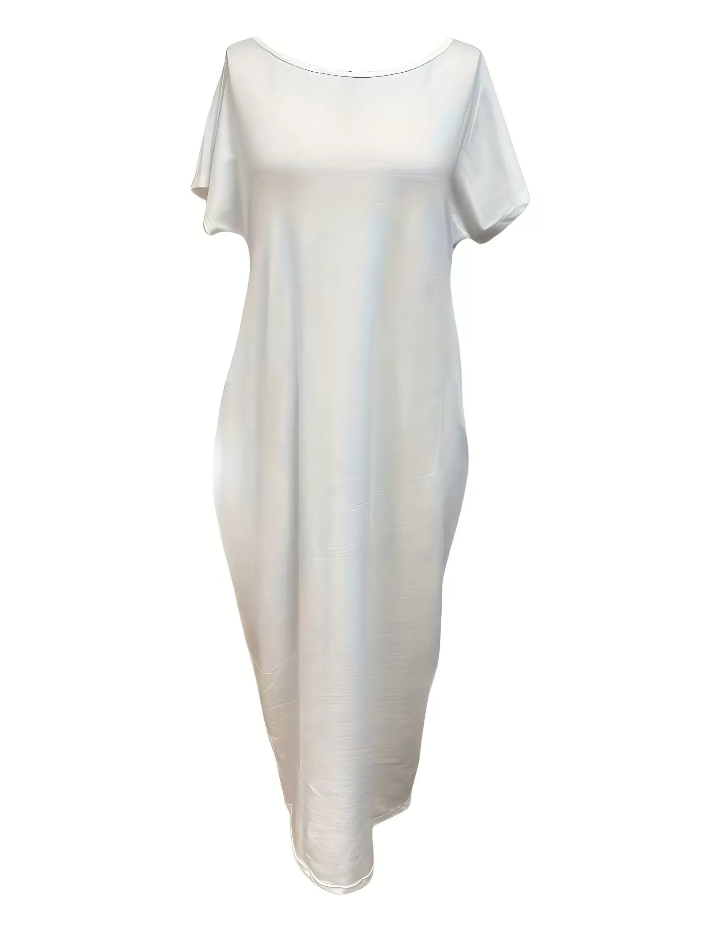 Solid Batwing Sleeve Casual Comfy Baggy Nightgown