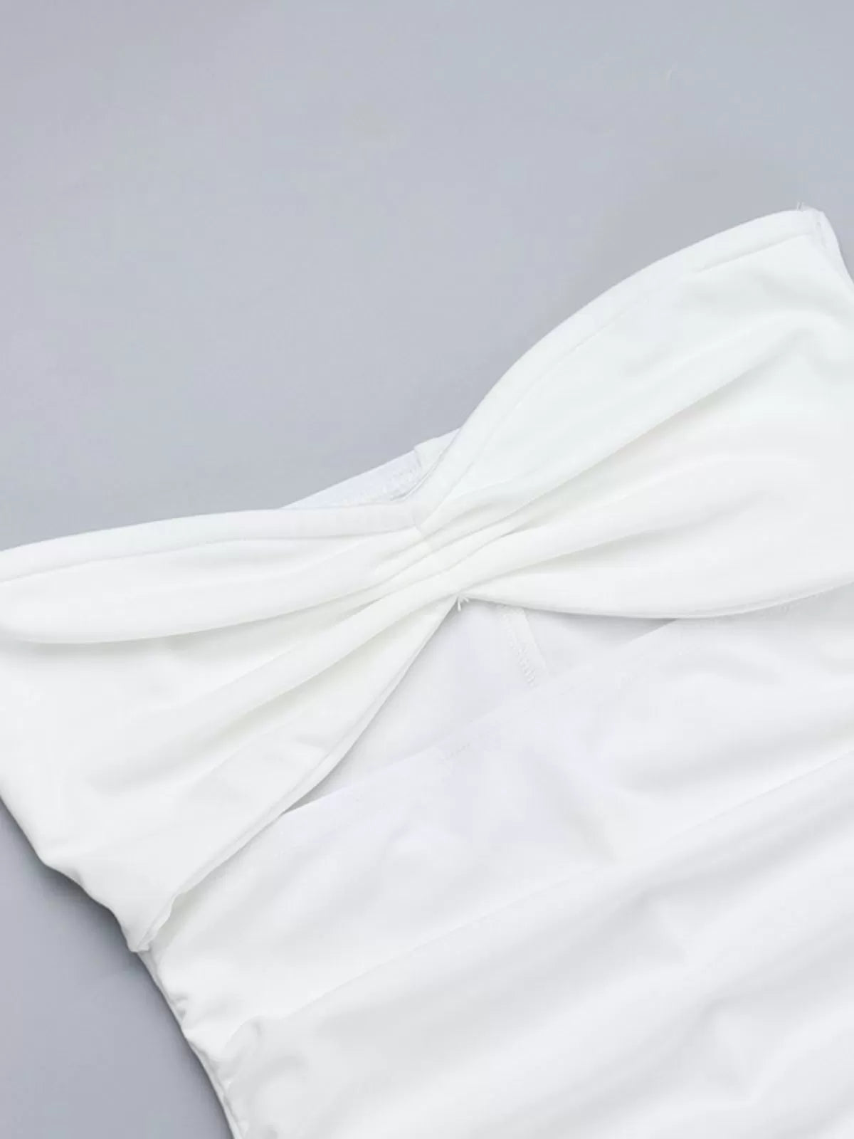 Solid Beach Holiday Summer Cut Out Strapless A-line Dress