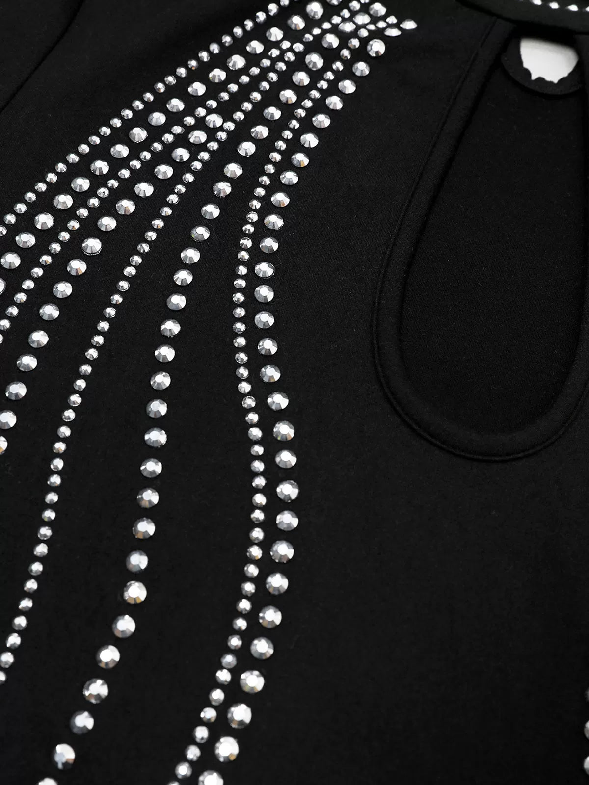 Solid Bejeweling High Neck Mock Bodycon Dress