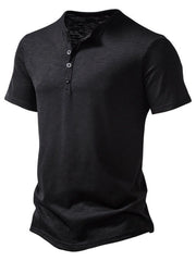 Solid Casual Round Neck Henley -shirt