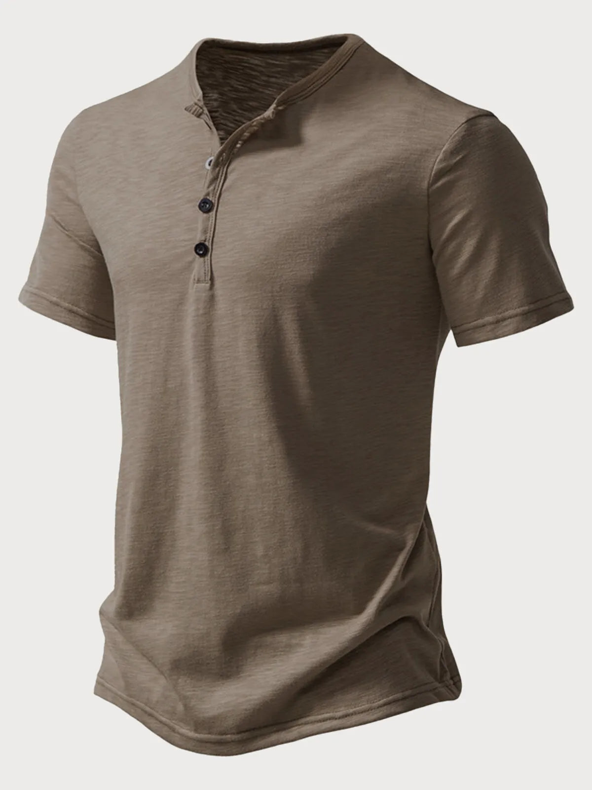 Solid Casual Round Neck Henley -shirt